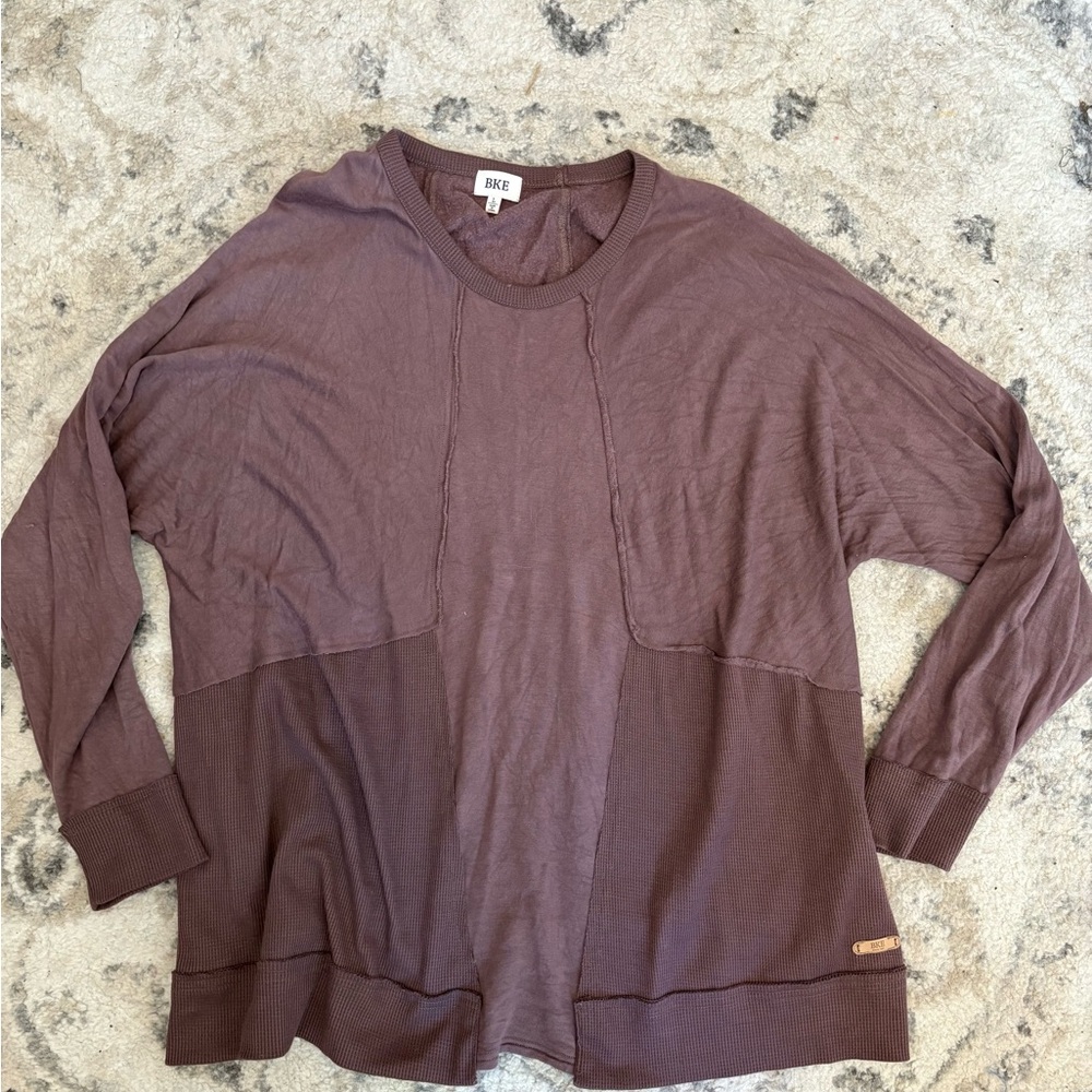 BKE Brown Tan Sweatshirt Relaxed Fit Crew Neck Size L